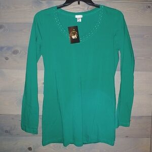 Dressy Green Long-sleeve Top